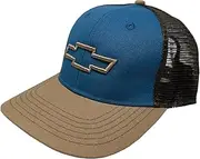 Chevrolet Bowtie Logo Tri-Color Hat - Chevy Snapback Cap Blue