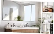 Frameless Mirror, 30x55 Inch Rectangle Bathroom Mirrors for Wall, Upgraded
