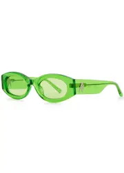 The Attico X Linda Farrow Berta Oval-frame Sunglasses - Green ONE SIZE