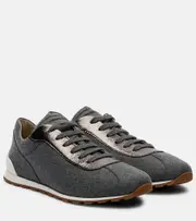 [Brunello Cucinelli] Brunello Cucinelli Leather-trimmed felt sneakers AU 6.5 grey
