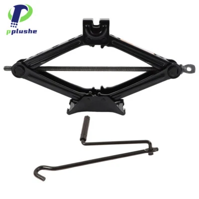 2T Scissor Jack Car Van Wind Up Tyre Lift Chrome Crank Handle Emergency Tool