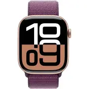 Apple Watch Series 10 46mm Rose Gold Aluminium Case GPS Sport Loop (Plum)