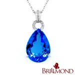 【BRILLMOND JEWELRY】12克拉 水滴瑞士藍 天然拓帕石墜(主石12克拉 全925銀鍍白K金台)