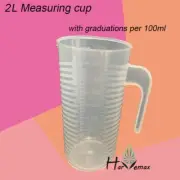 2L Measuring Jug with Raised Scales Food Grade Polypropylene transparent handle