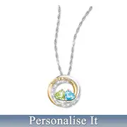 Entwined In Love Necklace With Crystal Birthstones And Names