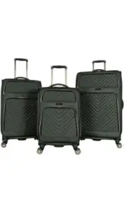 Kenneth Cole Reaction Chelsea Luggage Chevron Softside 8-Wheel Spinner Olive Set