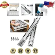 High Capacity Soft Close Drawer Slides, 22 Inch Stainless Steel, Easy Install