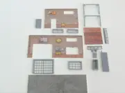 DIY Two-floor brick garage Diorama model kit Model car display Scale 1:60 - 1:64