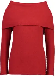 McDonald Possum Merino Womens Origami Neck Sweater Red