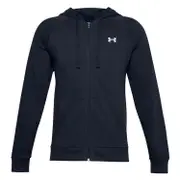 Under Armour Mens Rival Full Zip Cotton Hoodie - Navy