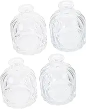 EXQUIMEUBLE 4Pcs Transparent Glass Diffuser Bottles Empty Fragrance Storage Containers for Aromatherapy Essential Oils Decorative Accents Vintage Style Jars for Home