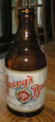 IRTP Paper Label Yoerg's Brewing St. Paul Minnesota steinie stubby Beer bottle