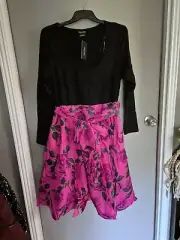 City Chic Small Dress Madeline Pink Floral Plus Size 16