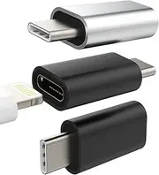 Lightning Female to USB C Male Charger Cable Adapter (3pack) Compatible for Samsung Galaxy S23 S22 Ultra Note 10 S10 S9 Z Flip S20 S21 Ipad Pro 2020 Air 4 Type-C Charging Cord Converter tpc-3p