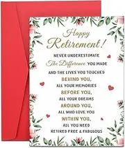 FANICE EOS Happy Retirement Cards for Women Men