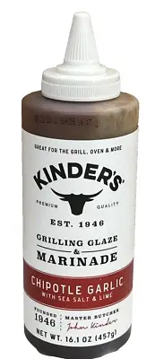 Kinders Chipotle Garlic with Sea Salt & Lime Grilling Glaze & Marinade 16.1 oz
