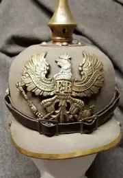WWI Reproduction Prussian Pickelhaube Helmet Plate with Brass Finish