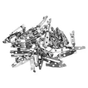 50Pcs Badge Pins, 25mm Safety Pins Bar Name Tag Pin Bulk, Black