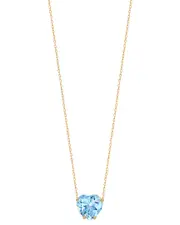 Gabi Rielle 14K Over Silver CZ Heart Solitaire Necklace