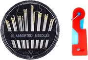 Assorted Hand Sewing Needles,30-Count needles Set Together with A Plastic Needle Threaders