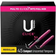 U by Kotex Tampons Click Compact Regular Absorbency Unscented 45 Count