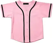 Hat and Beyond Kids Baseball Jersey Button Down T Shirts Hipster Plain Hip Hop Uniforms