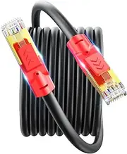 SNANSHI Cat 8 Ethernet Cable 50ft - 40Gbps 2000MHz High Speed Shielded LAN Cable for Gaming, PS5, Xbox, 4K TVs, Modem, Router – Indoor/Outdoor Weatherproof & UV Resistant