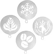 LeeQinersw Metal Stencils for Coffee Latte Art, Cake Decorating Set for Home Use, Without Jar
