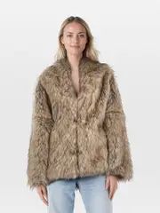 Beige Faux Fur Coat