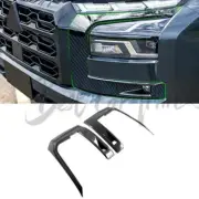Carbon Fiber Front Headlight Frame Cover Trim For Mitsubishi Triton L200 2023-24 (for: Mitsubishi)