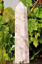Polished 375MM White Rainbow Moonstone Crystal Healing Decor Stone Obelisk Tower