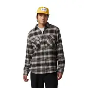 Brixton Bowery Long Sleeve Flannel Shirt Mens in Black Charcoal Beige - Size -
