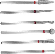 6pcs Set Nail Polish Head Set Grinding Head Nail Bit Nail Grinding Head Nail Removal Grinding Head Foot Nail Tool Nail Drills Tool Bits Polishing Bits Nail Beauty Tool Metal Silver