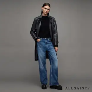 【ALLSAINTS】OKENA 羊皮中長版風衣Black WL088Z(修身版型)