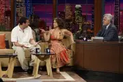 Actor Adam Sandler and actress Rosie Perez during an interview wit- Old Photo