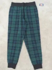 NWT Lands End Women Plaid Jogger Pants Plaid Green S sm PJ Sleep Thermal Lounge