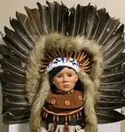 Traditions Doll Collection Kicking Bear Indian Doll With COA And Box 24" New