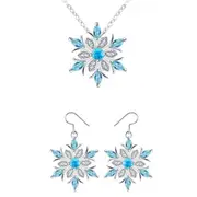 925 Sterling Silver Crystal Snowflake Pendant Necklace