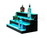 28" LIGHTED BAR SHELF, Four Steps, Liquor display shelving, bar bottle shelves