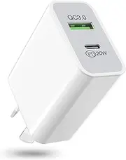 20W QC 3.0 Phone Charger USB C Wall Charger Type C Power Adapter PD Fast Charging AU Plug Compatible iPhone, iPad, LG, HTC, Sony and Tablet