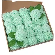 Artificial Wedding Dahlia Flowers 25pcs Fake Foam Roses with Stem for Green