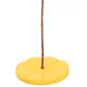 (Yellow)Climbing Rope Tree Swing Indoor Outdoor Disc Hanging Seat Playing CH
