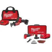Milwaukee Reciprocating Saw Kit + Oscillating Multi-Tool Kit 12V Li-Ion Cordless