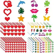 Tanning Stickers for Body, 714Pcs Dual-Size Multi-Style Self Adhesive Removable Sunbathing Stickers, Perforated Heart Butterfly Star Tanning Bed Sticker for Women Kids Beach & Salon Supplies