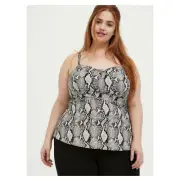 Torrid Peplum Bengaline Ladder Detail Cami Snake Pattern Women's Size 1/ 1X-NWT
