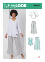 New Look Sewing Pattern N6625 6625 Misses' Tops and Pull On Pants