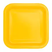 Sunflower Yellow 18cm Square Paper Plates (Pack of 8)