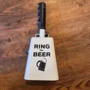 Cow Bell "Ring for Beer" from Hammer + Axe - White Bell Nice Ring Sound