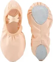 [Risipu] Ballet Shoes Girls No Tie Design Soft Sole Gymnastics Shoes Girls Soft and Comfortable Ballet Shoes Girls, Yellow