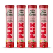 Plix ACV Apple Cider Vinegar Effervescent For Weight Loss - 15 Tab Pack OF 4